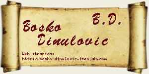 Boško Dinulović vizit kartica